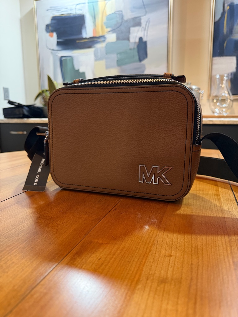 Michael Kors Tan Leather Mk Crossbody Belt Bag